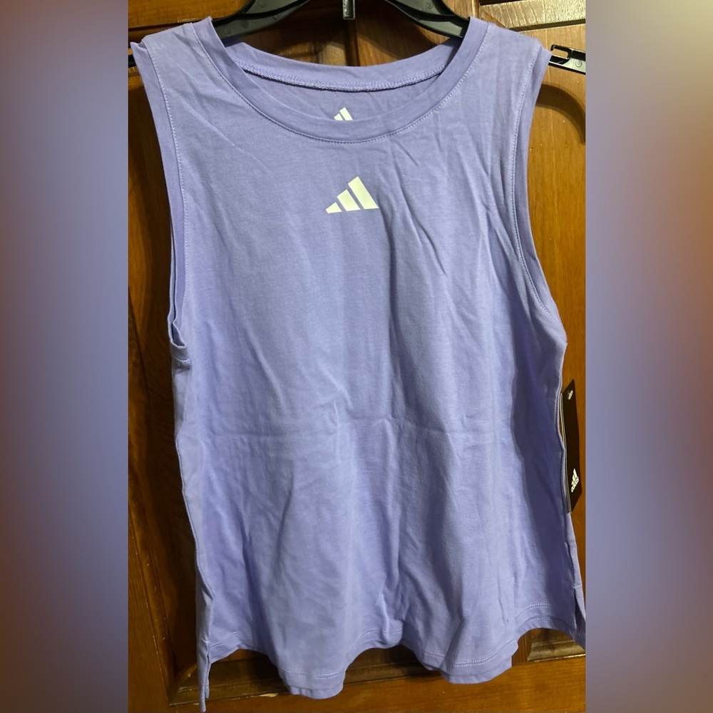 NWT ADIDAS Girls Purple Sleeveless Tank Top Size L (14) NEW